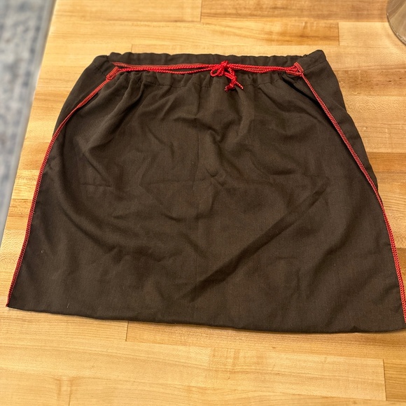 Dark brown Coach light weight canvas dust bag w/red stitching - Picture 3 of 5